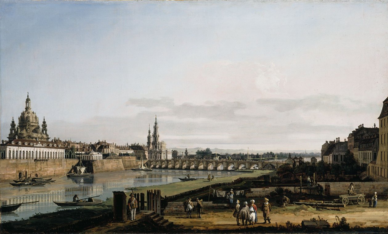 Drezda az Elba jobb partjáról az Augustus -híddal alkotó: Bernardo Bellotto