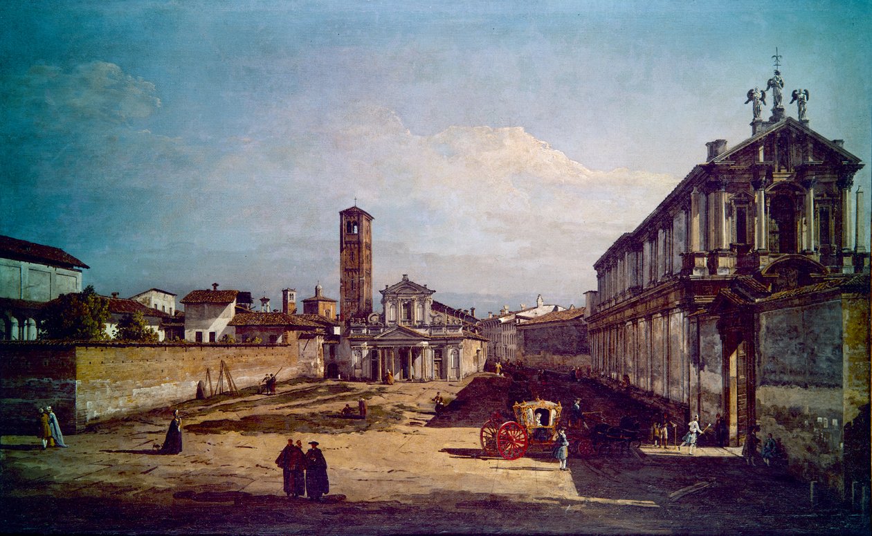 Milánó látképe (festmény) alkotó: Bernardo Bellotto