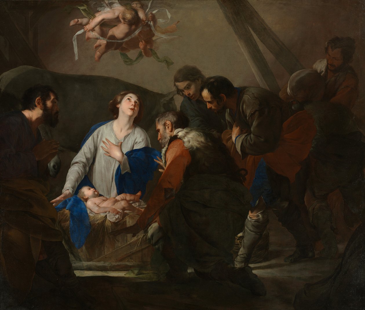 Pásztorok imádása, 1650 körül alkotó: Bernardo Cavallino