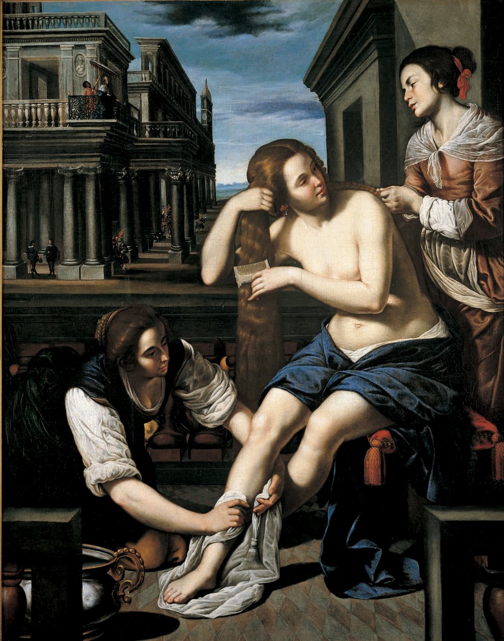 Bathsheba at Her Bath, 1637 körül alkotó: Bernardo Cavallino