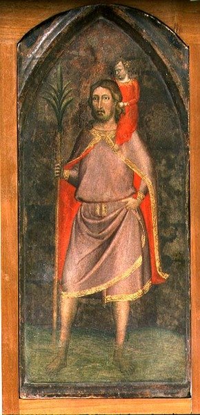 Szent Kristóf (tempera a panelen) alkotó: Bernardo Daddi