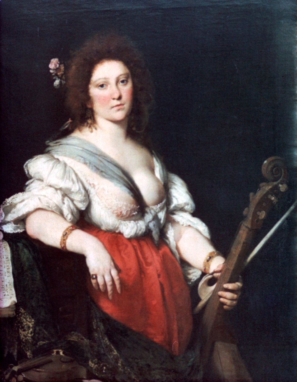 Gamba Player, c1635 alkotó: Bernardo Strozzi