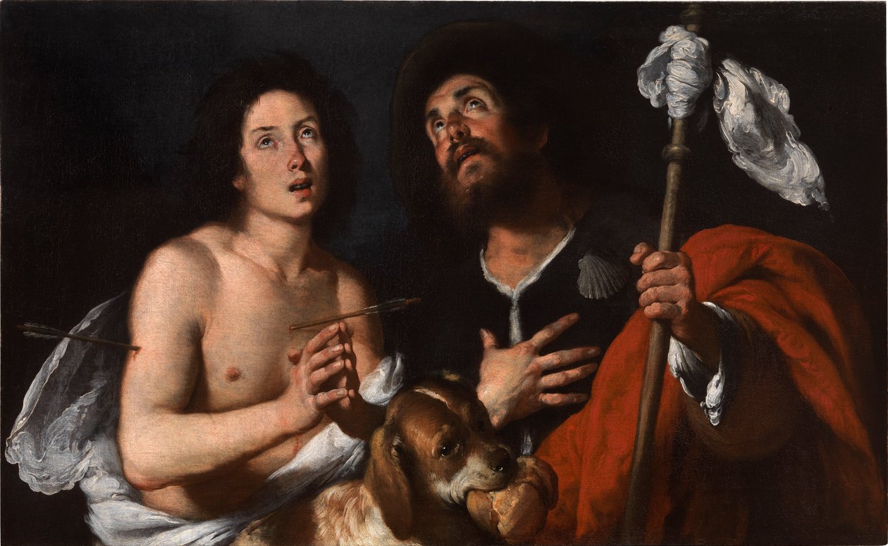 Szentek Roch és Sebastian. alkotó: Bernardo Strozzi