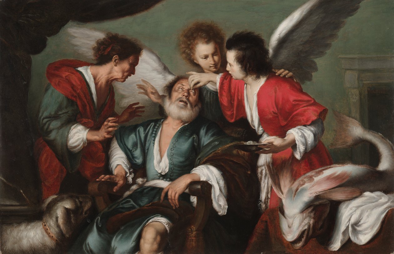 Tobit gyógyulása alkotó: Bernardo Strozzi