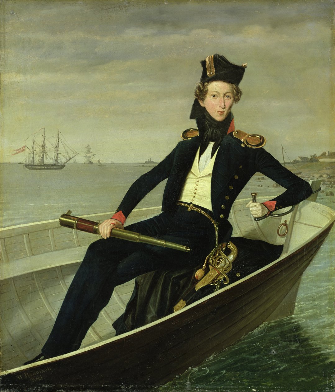 Egy fiatal dán haditengerészeti tiszt portréja, 1841 alkotó: Bernhard Axel Bendixen