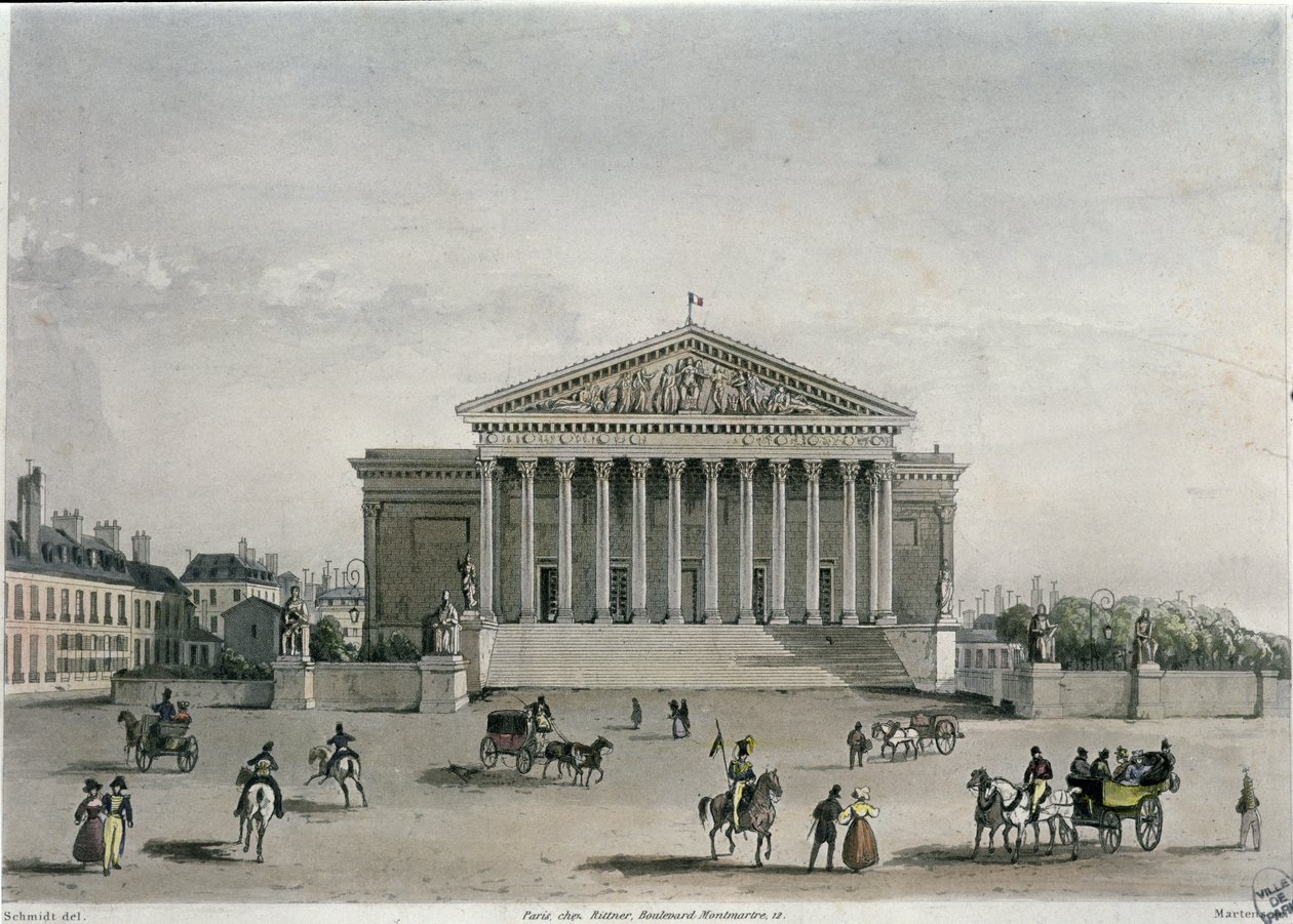 A képviselőház, Párizs, 1832 (színes metszet) alkotó: Bernhard Schmidt