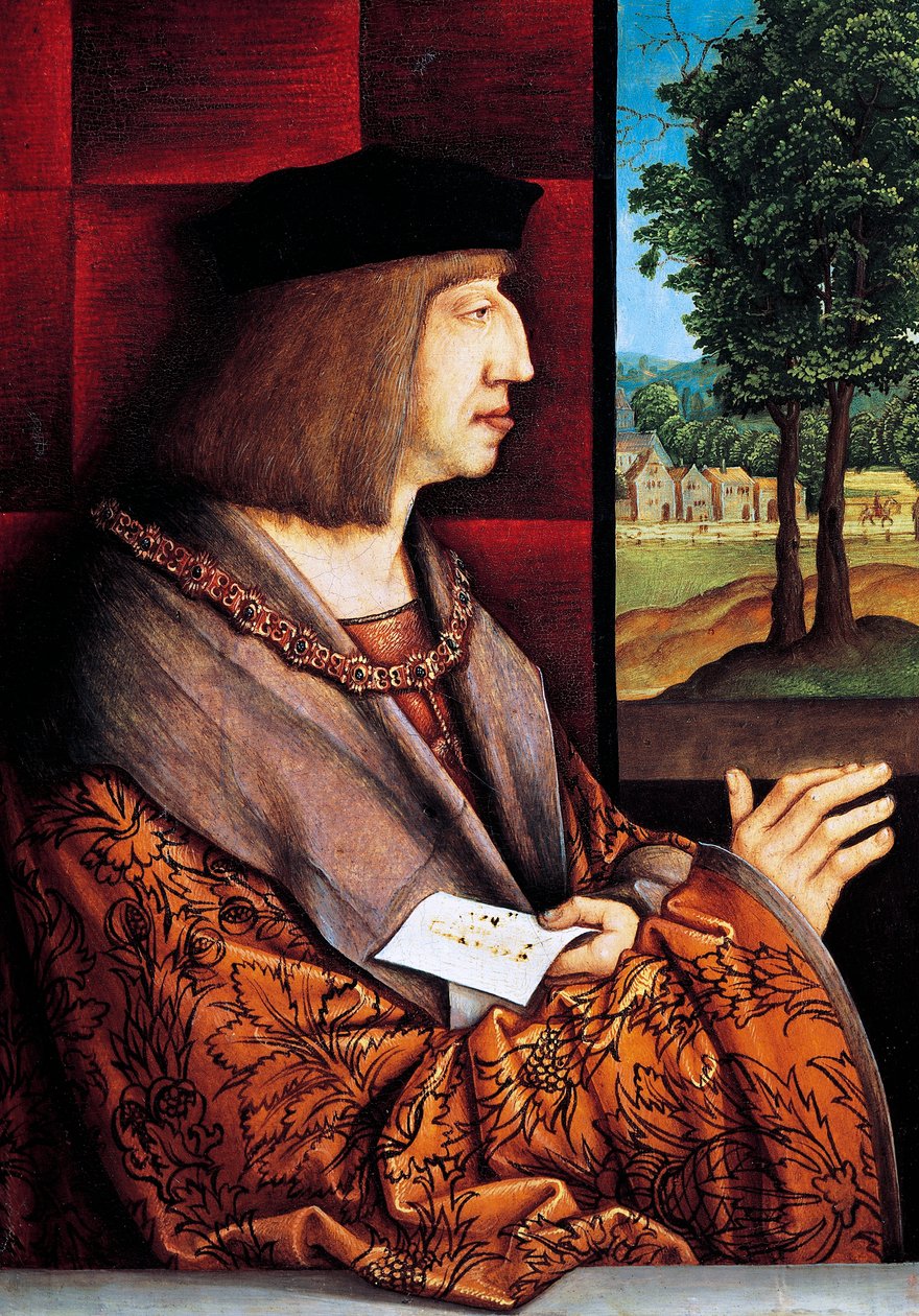 I. Maximilian osztrák portréja alkotó: Bernhard Strigel