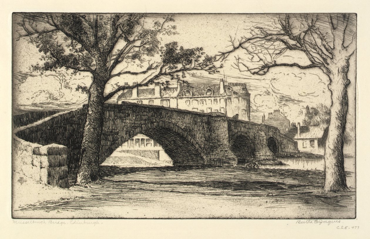 Musselburgh Bridge, Edinburgh alkotó: Bertha E. Jaques