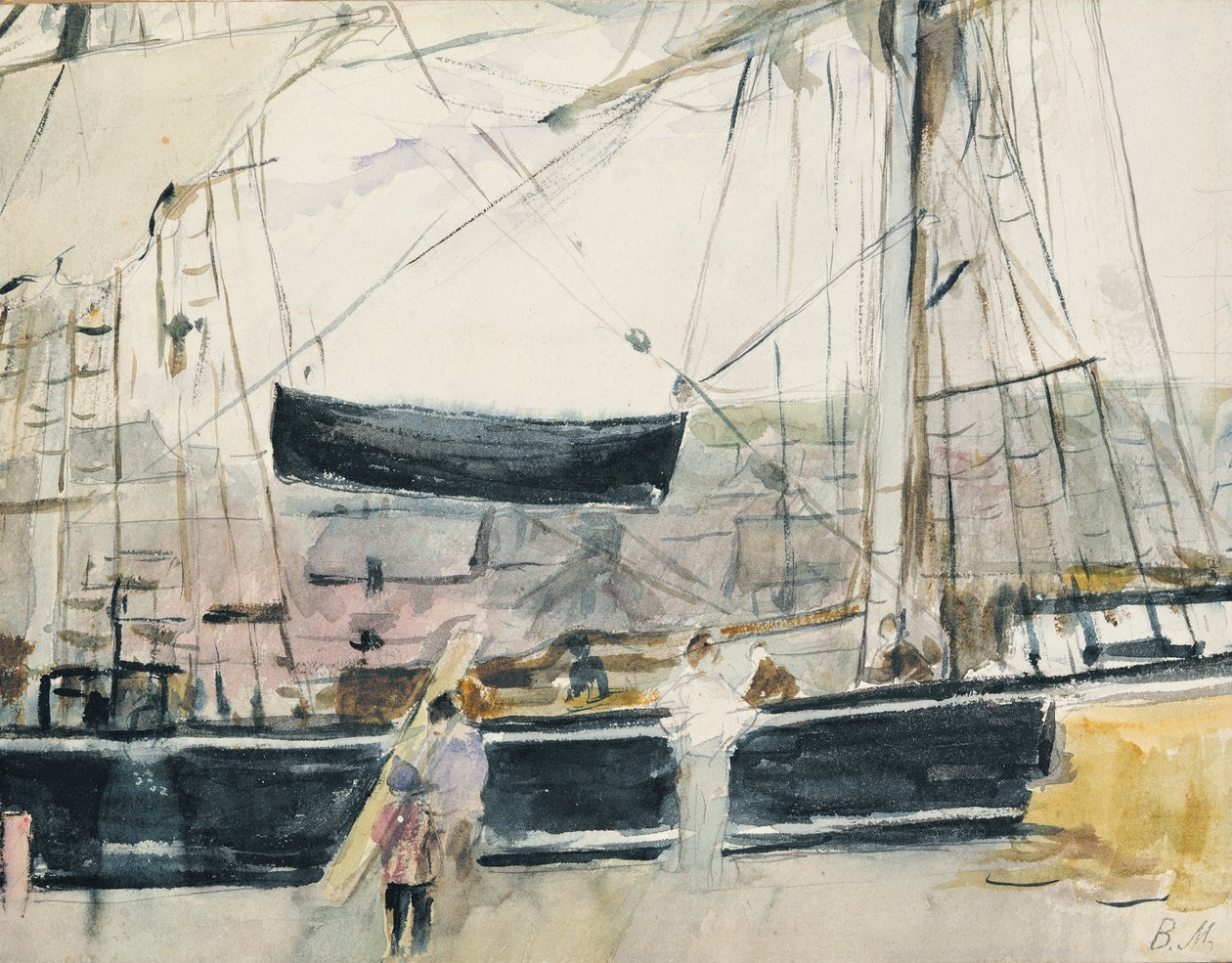 Hajó a rakparton, 1875 alkotó: Berthe Morisot