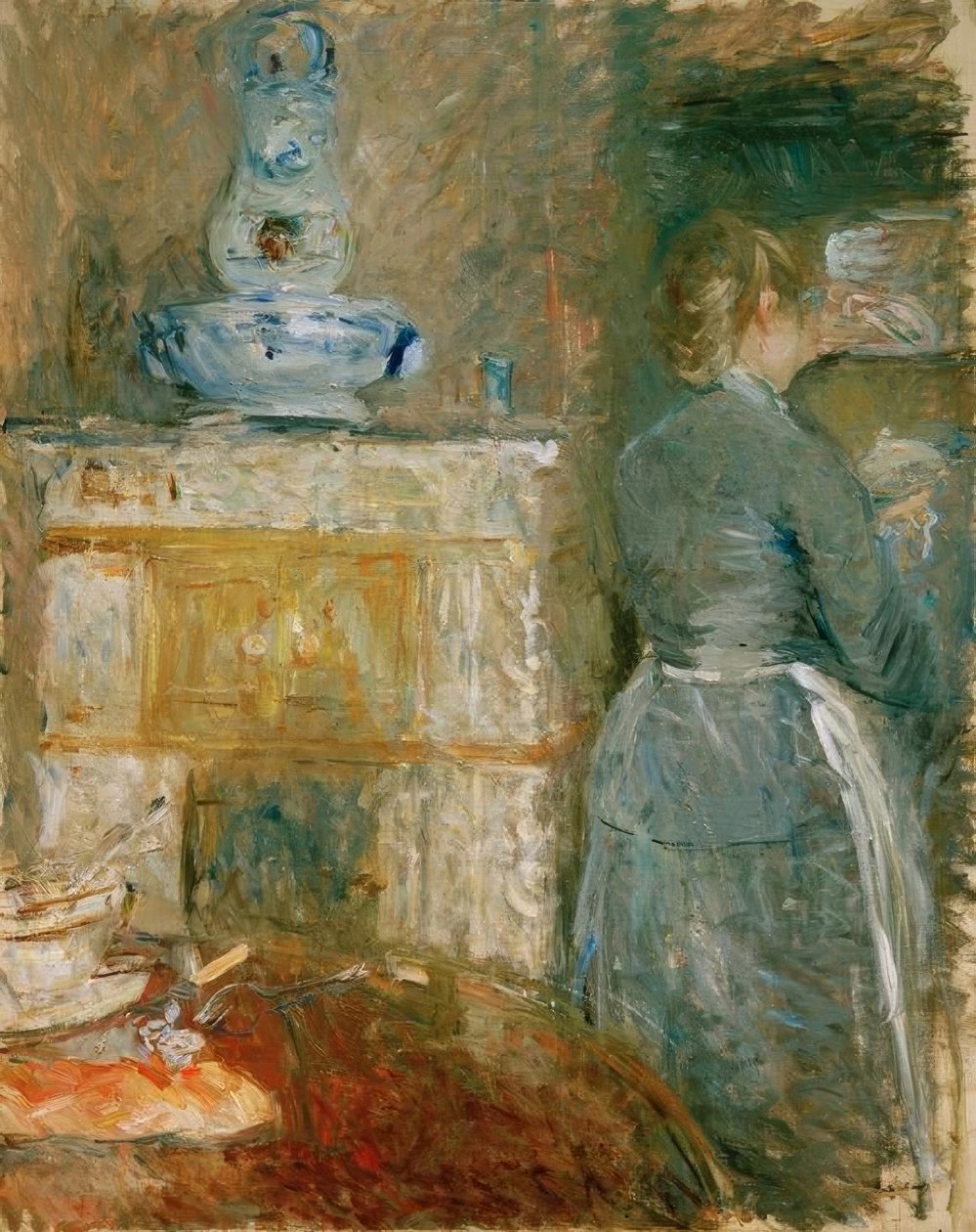 Az étkezőben alkotó: Berthe Morisot