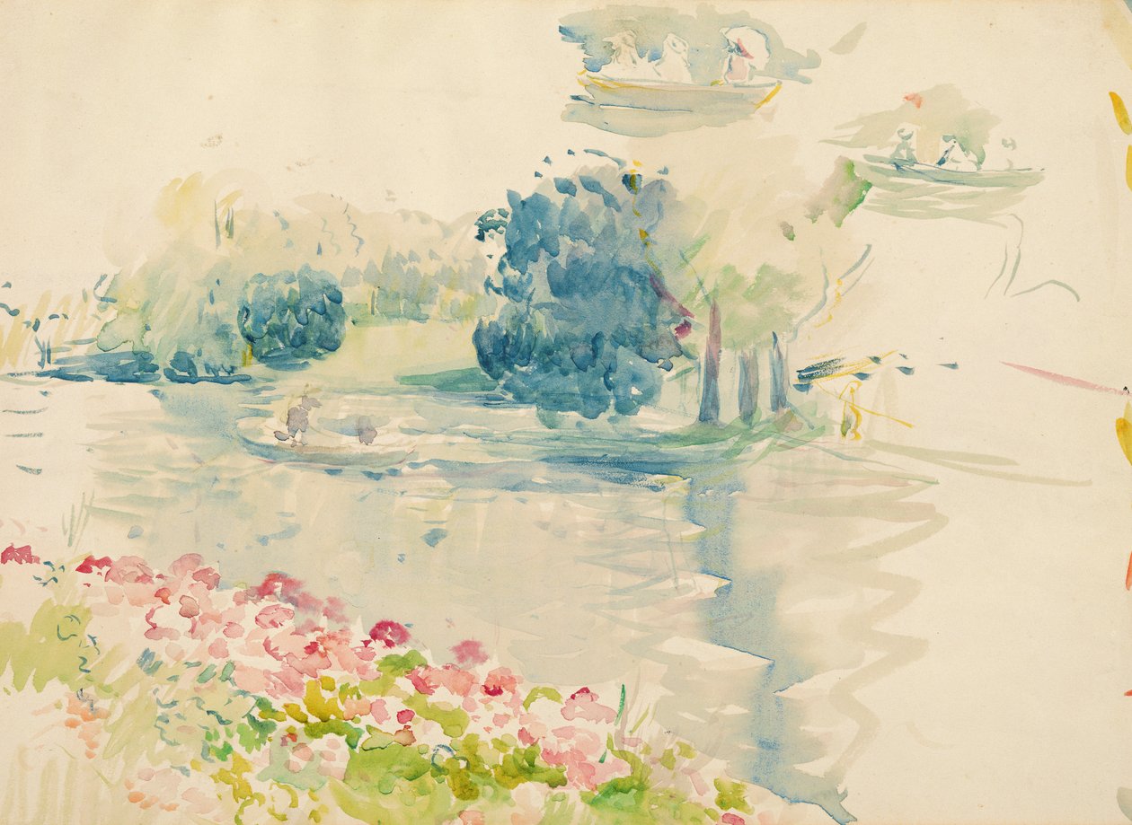Muskátlik a tónál, 1893 alkotó: Berthe Morisot