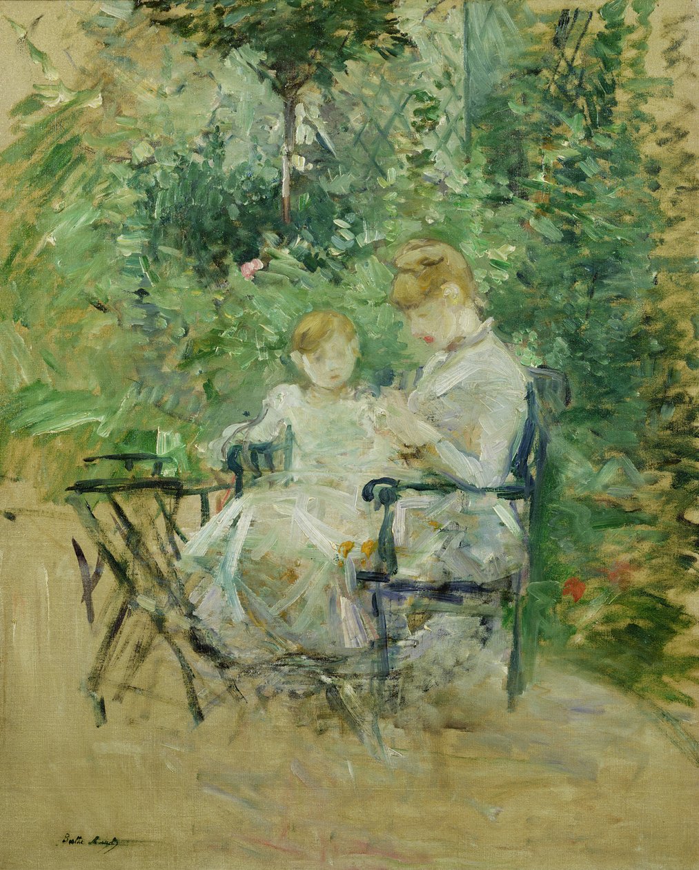 A kertben, 1885 körül alkotó: Berthe Morisot