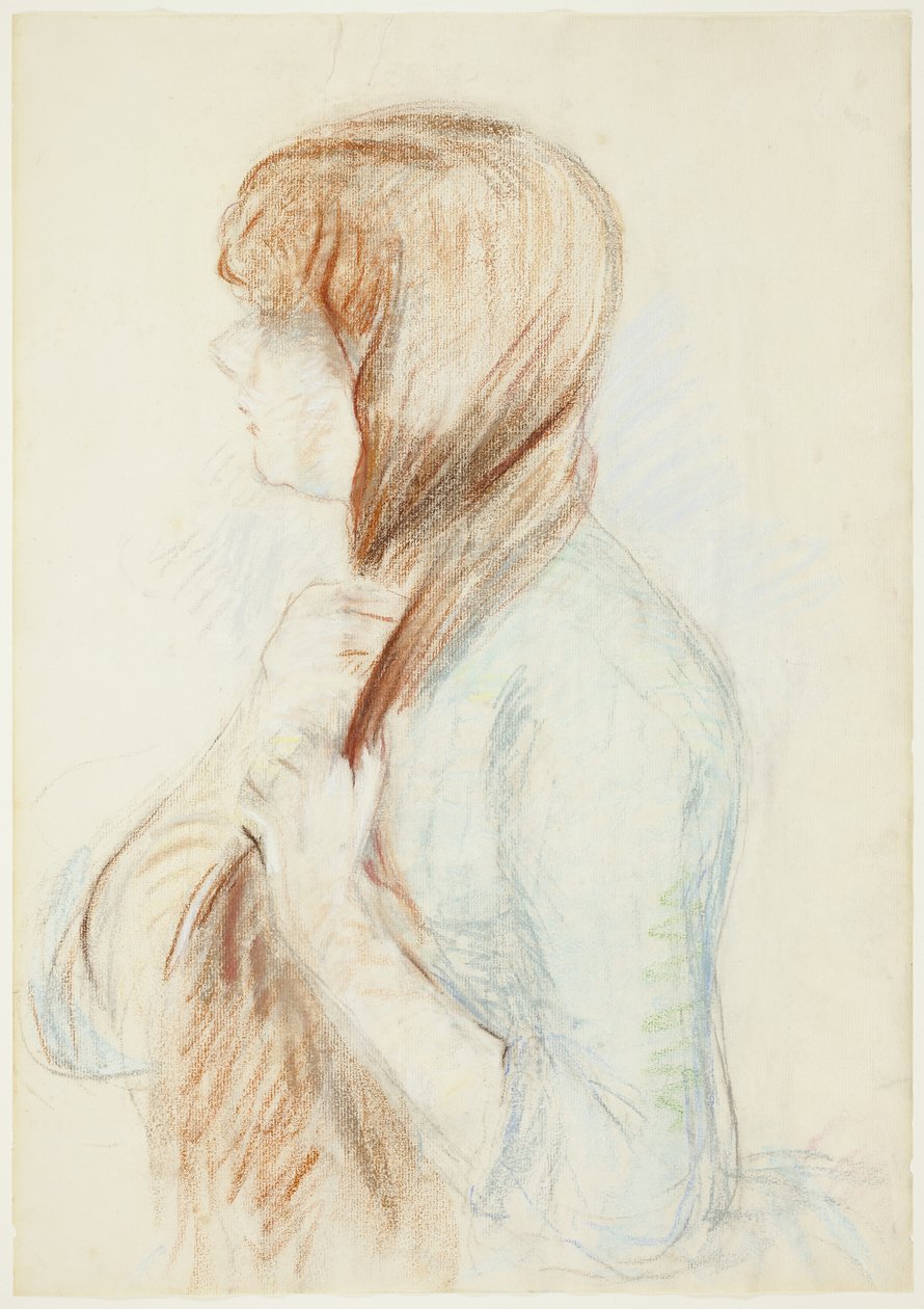 Haját fonó lány (La Natte) alkotó: Berthe Morisot