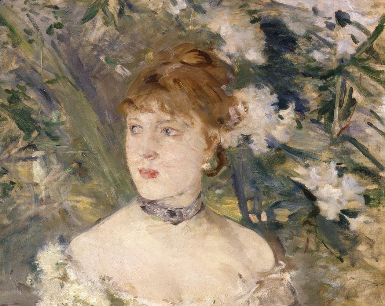 Fiatal nő báli ruhában alkotó: Berthe Morisot