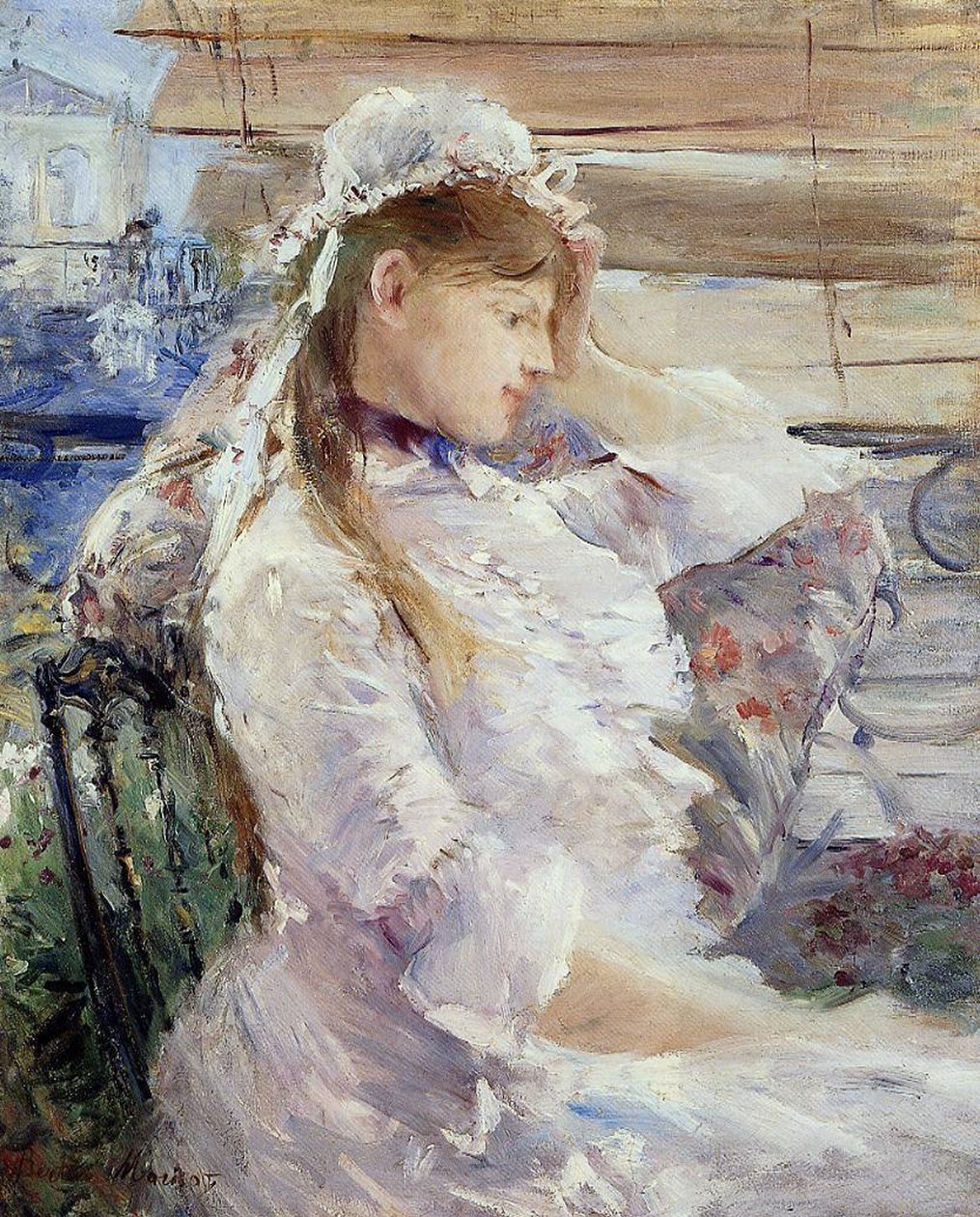 Egy ülő fiatal nő profilja alkotó: Berthe Morisot