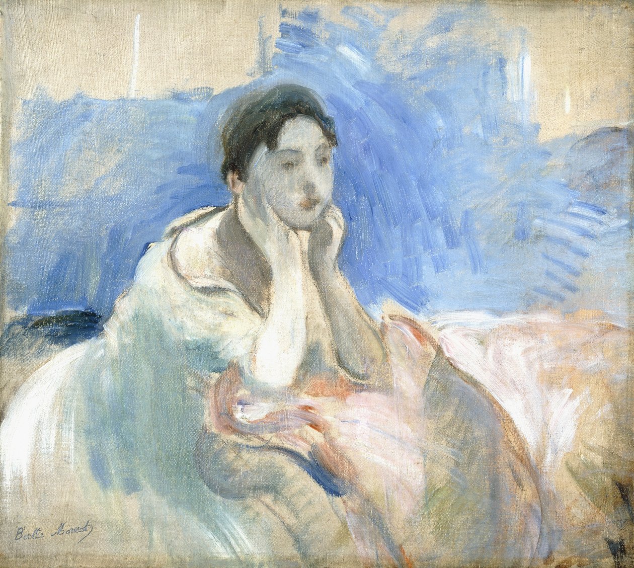 Fiatal lány hajlamos, 1894 alkotó: Berthe Morisot