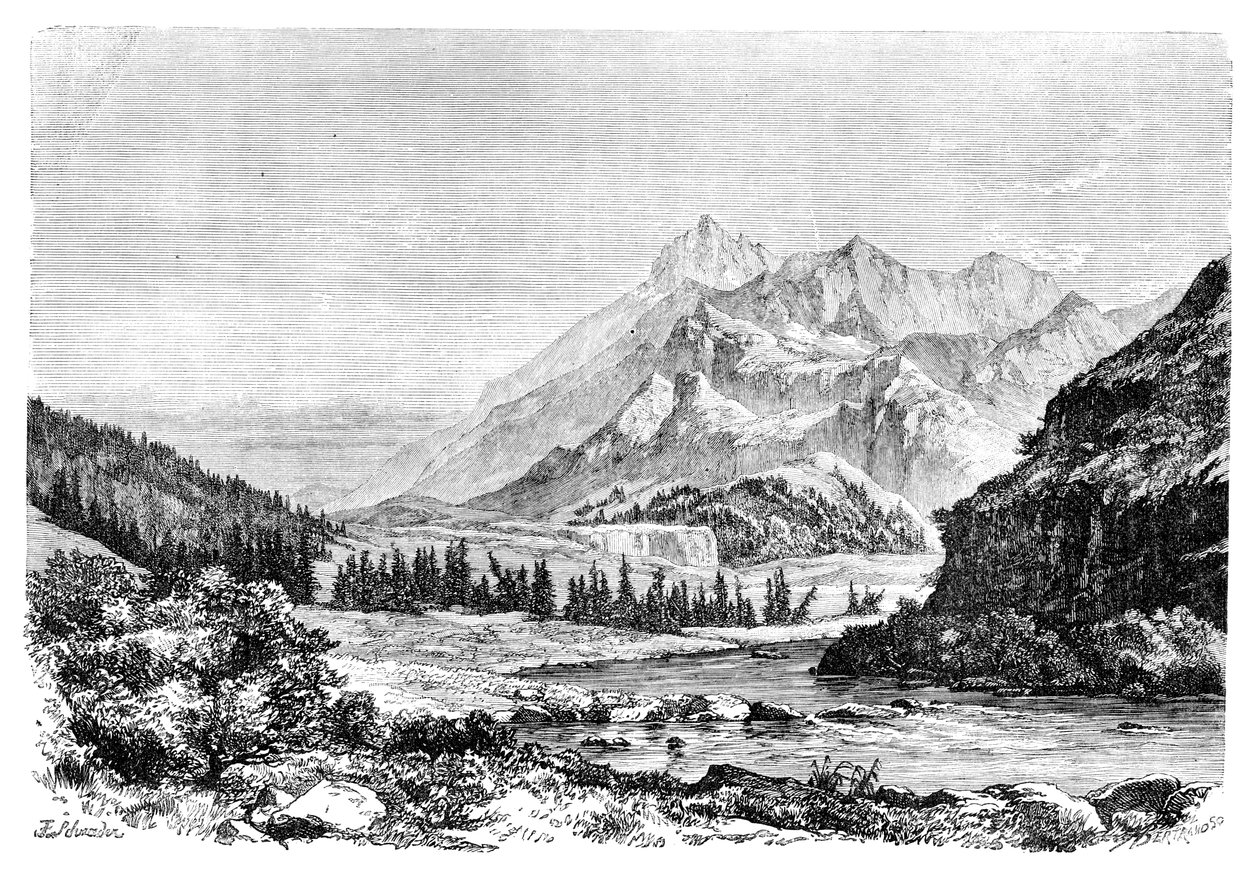Munku-Sardyk, a Sayan-hegység, Szibéria, Oroszország, 1895. alkotó: Auguste Bertrand
