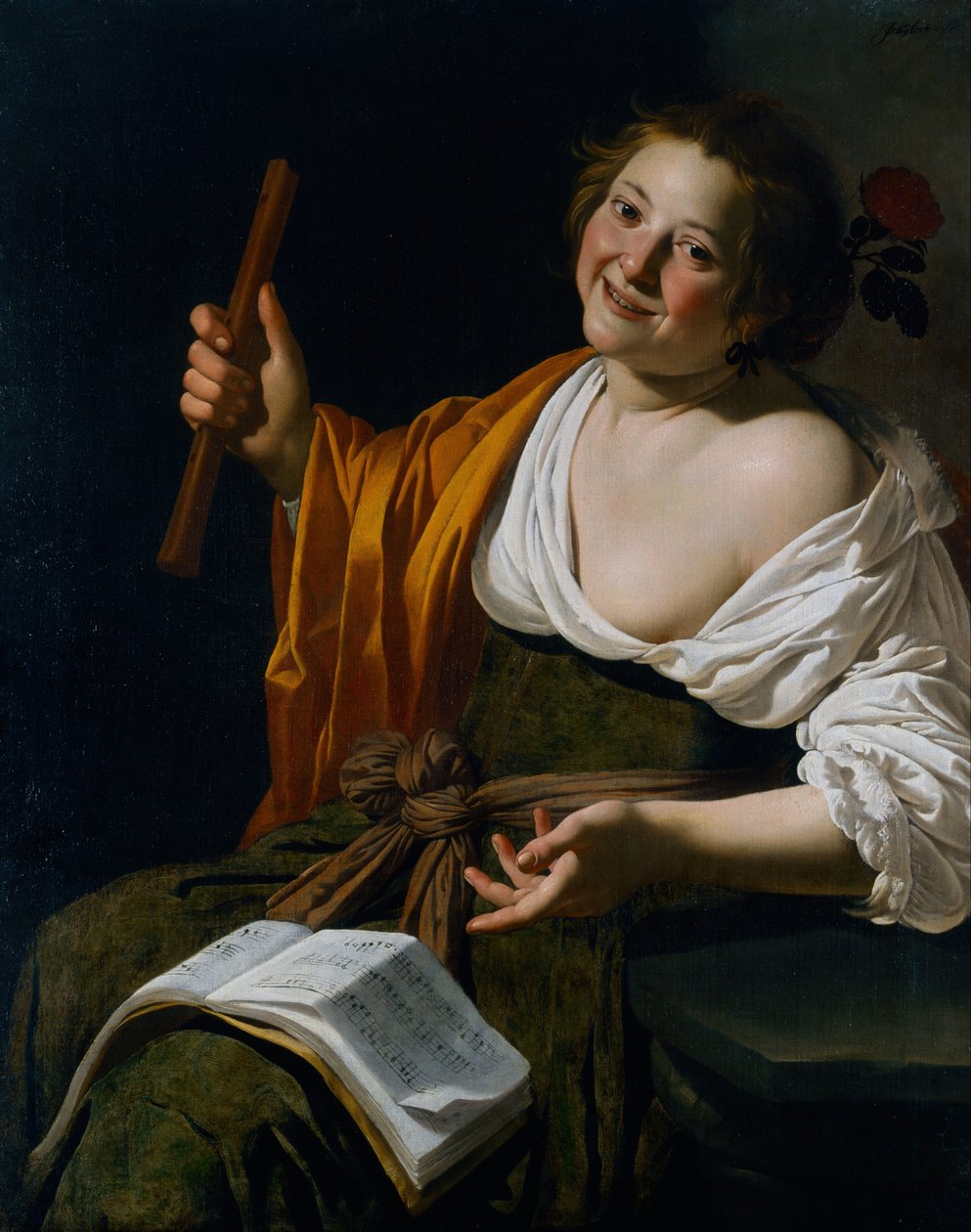 Furulyás lány, 1630 körül alkotó: Bijlert