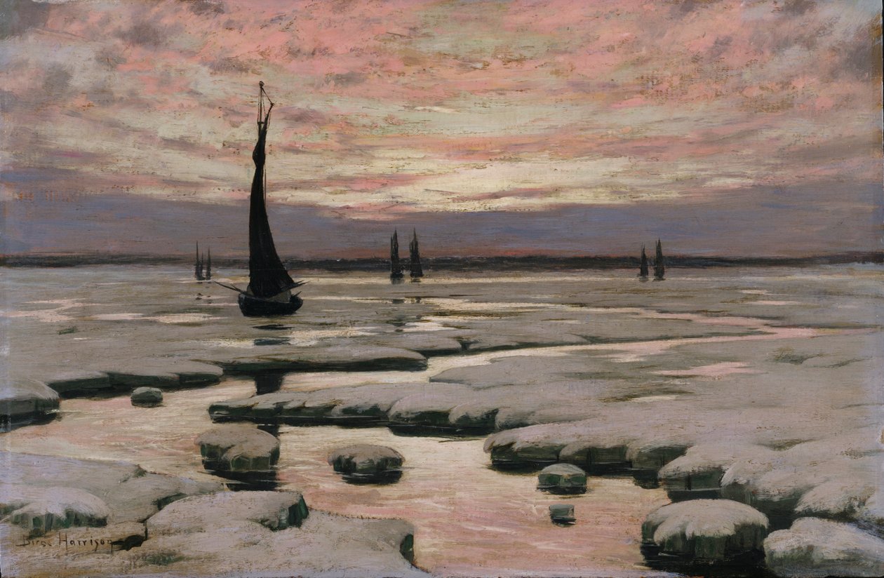 Téli naplemente, kb. 1890. alkotó: Birge Harrison