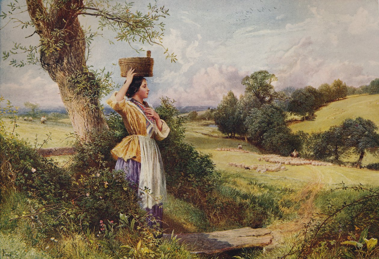A tejeslány, 1860, c1915 alkotó: Birket Foster