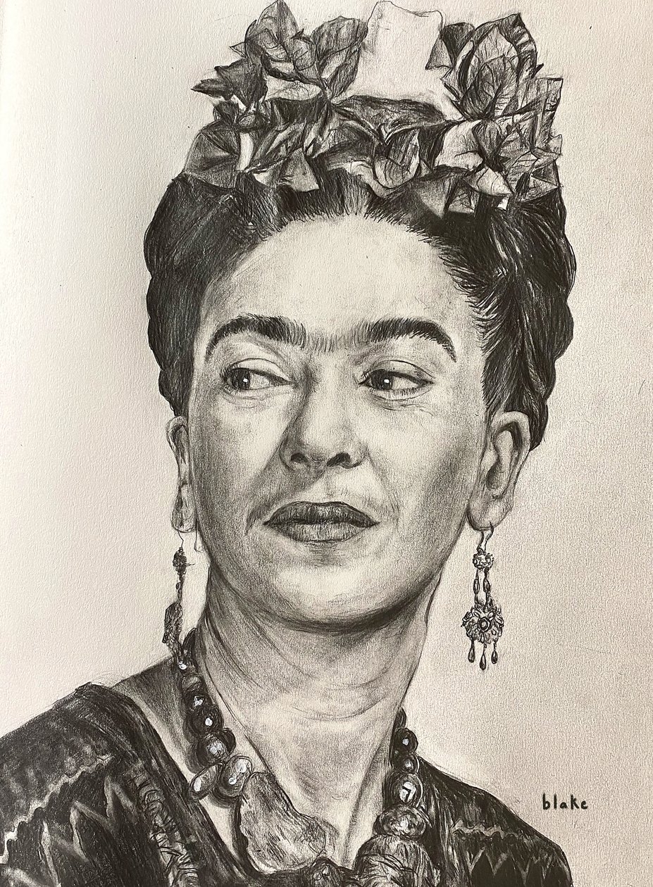 Frida Kahlo, 2021 körül (ceruza papíron) alkotó: Blake Munch