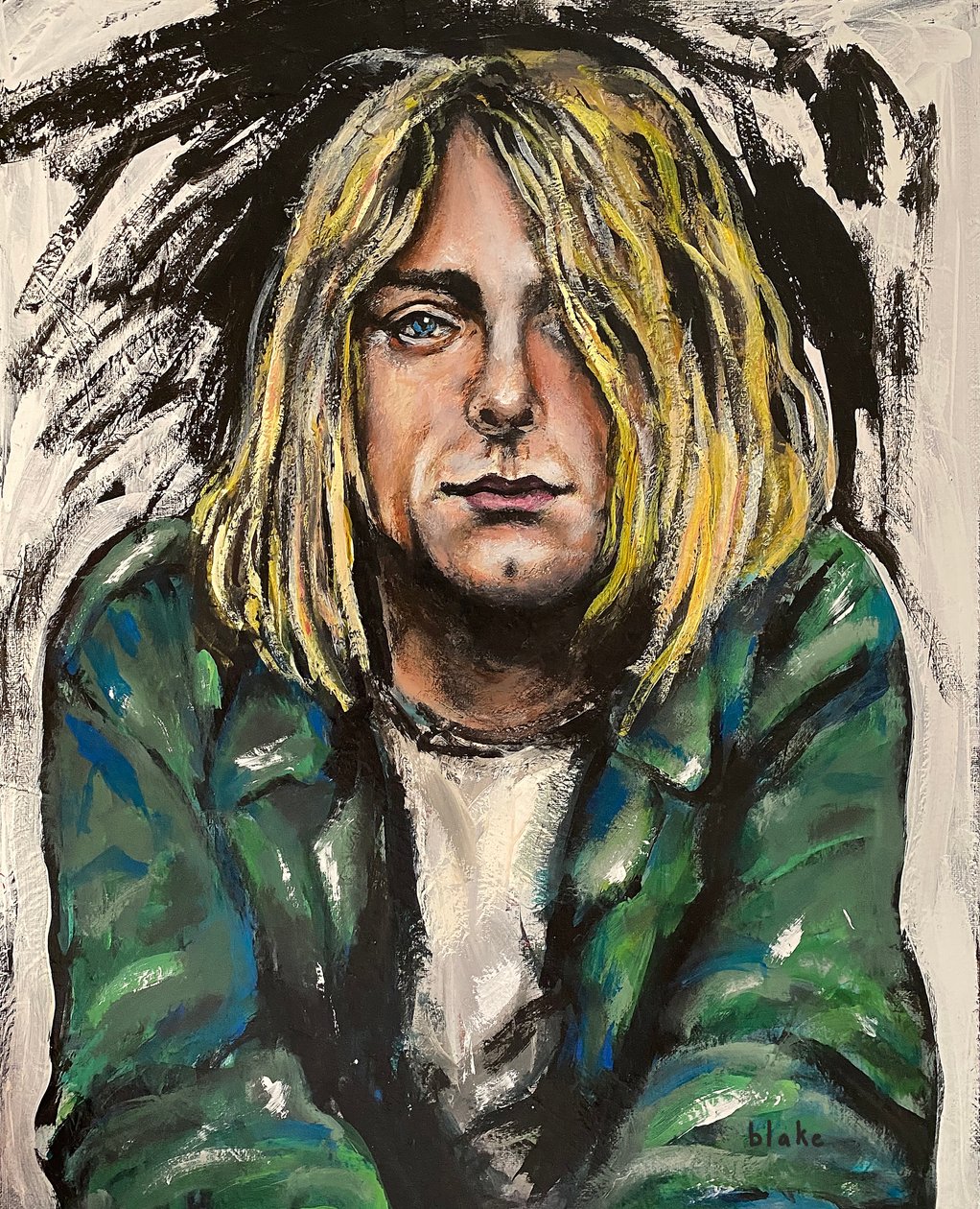 Kurt Cobain, 2020 körül (akril, vászon) alkotó: Blake Munch