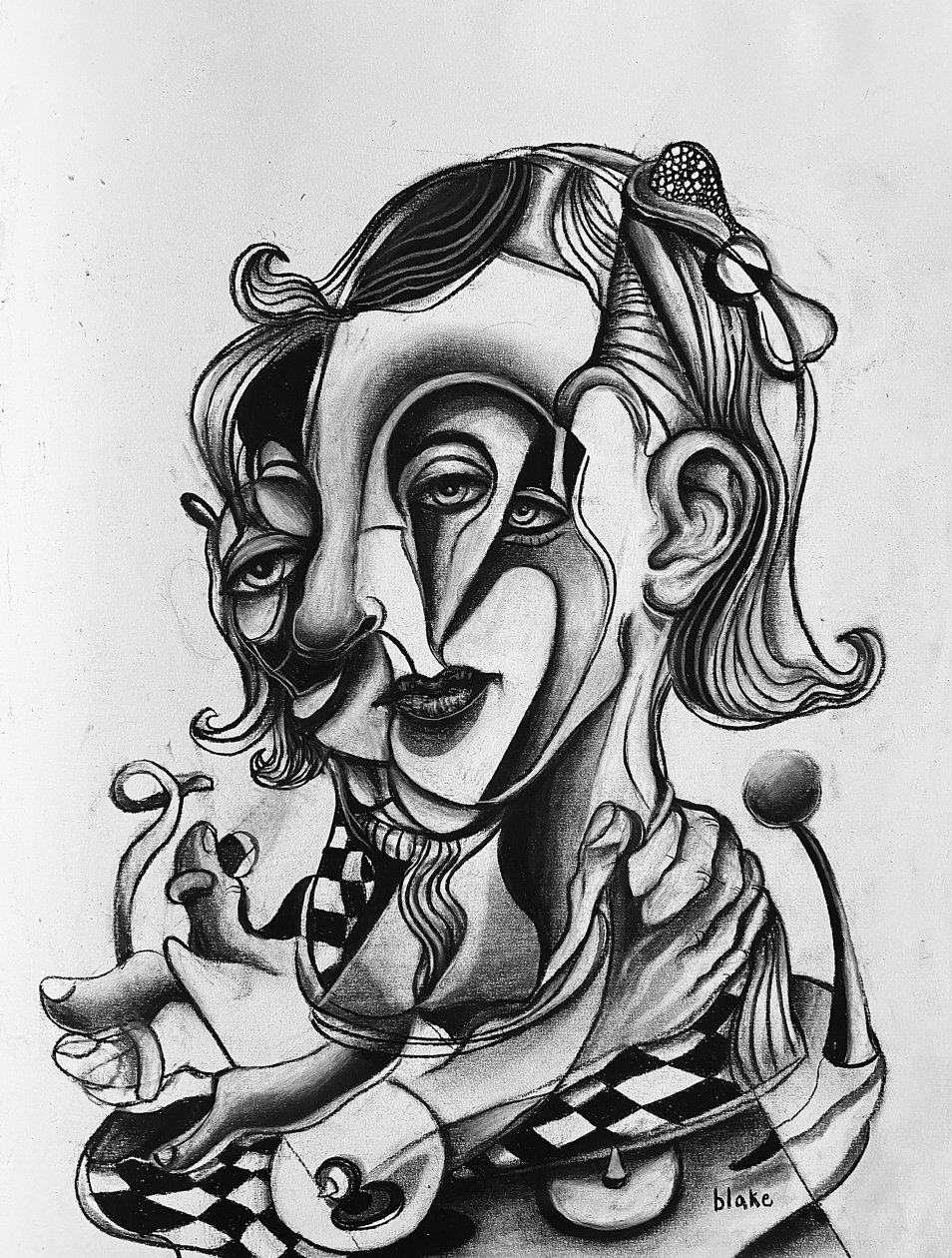 Szerelmes Picasso, 2021 körül (faszén papíron) alkotó: Blake Munch