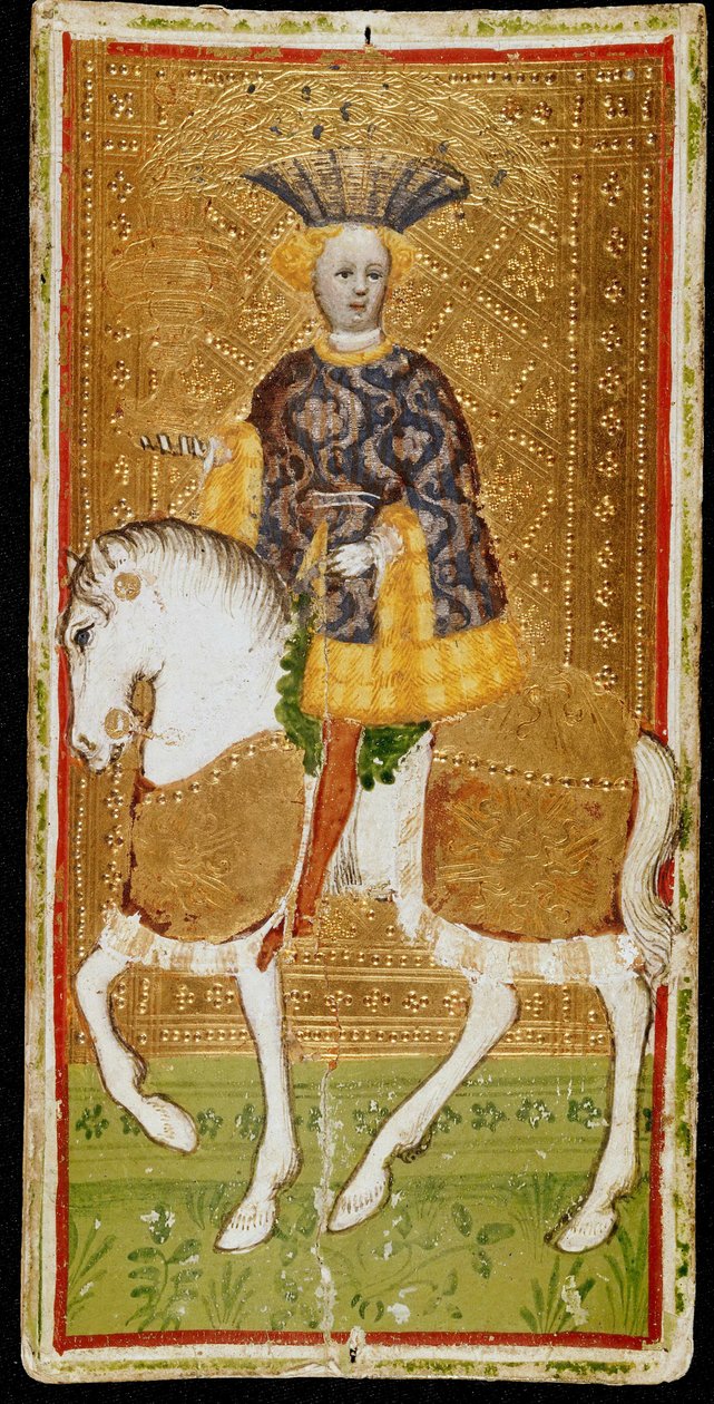 Kupák lovagja. Tarot kártya, 1441-1444. alkotó: Bonifacio Bembo