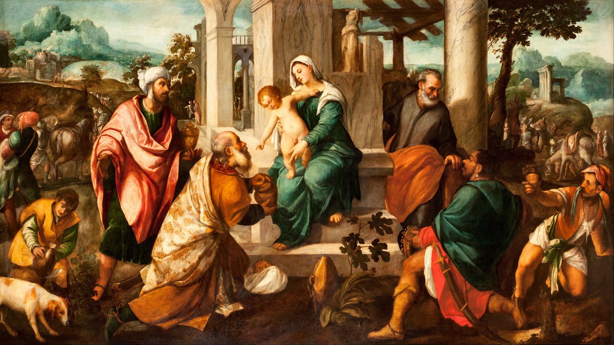 A mágusok imádása alkotó: Bonifazio Veronese