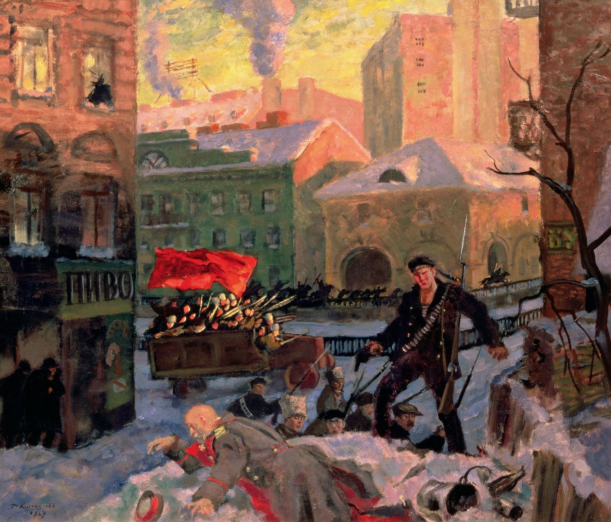 1917 októberében Petrográdban alkotó: Boris Mikhailovich Kustodiev