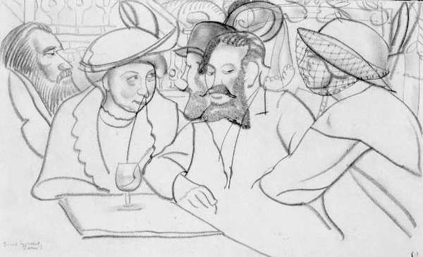 A kávézóban alkotó: Boris Dmitrievich Grigoriev