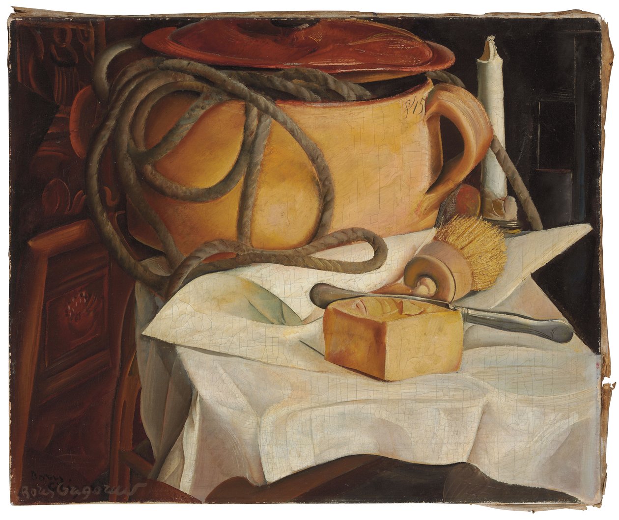 Csendélet gyertyával alkotó: Boris Dmitrievich Grigoriev