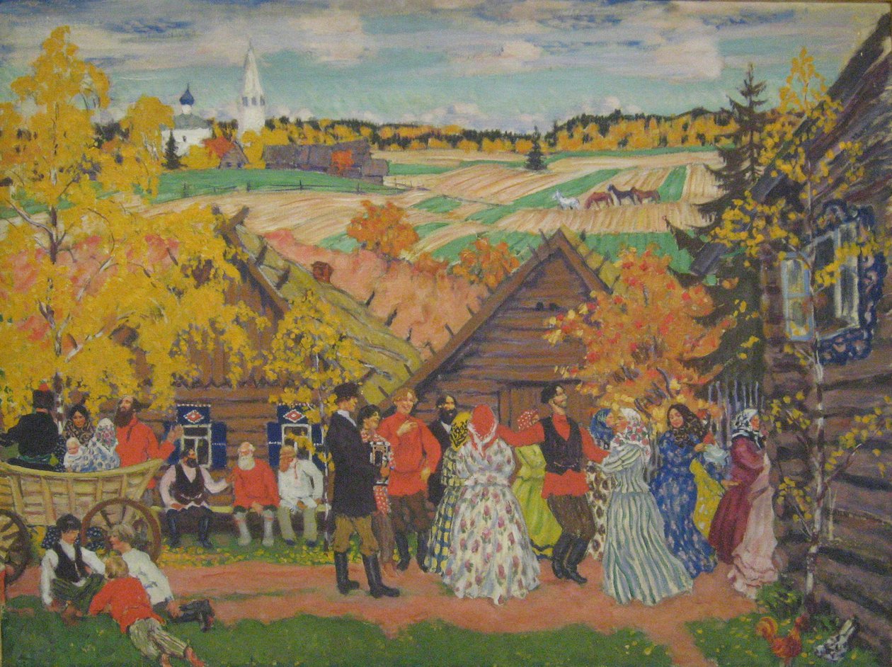 Faluünnep, 1924 alkotó: Boris Mikhailovich Kustodiev