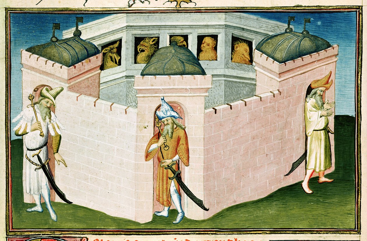 Ms Fr 2810 f.37, A nagy kán palotája, a „Világcsodák könyvéből”, 1410–1212 körül (tempera pergamen) alkotó: Boucicaut Master