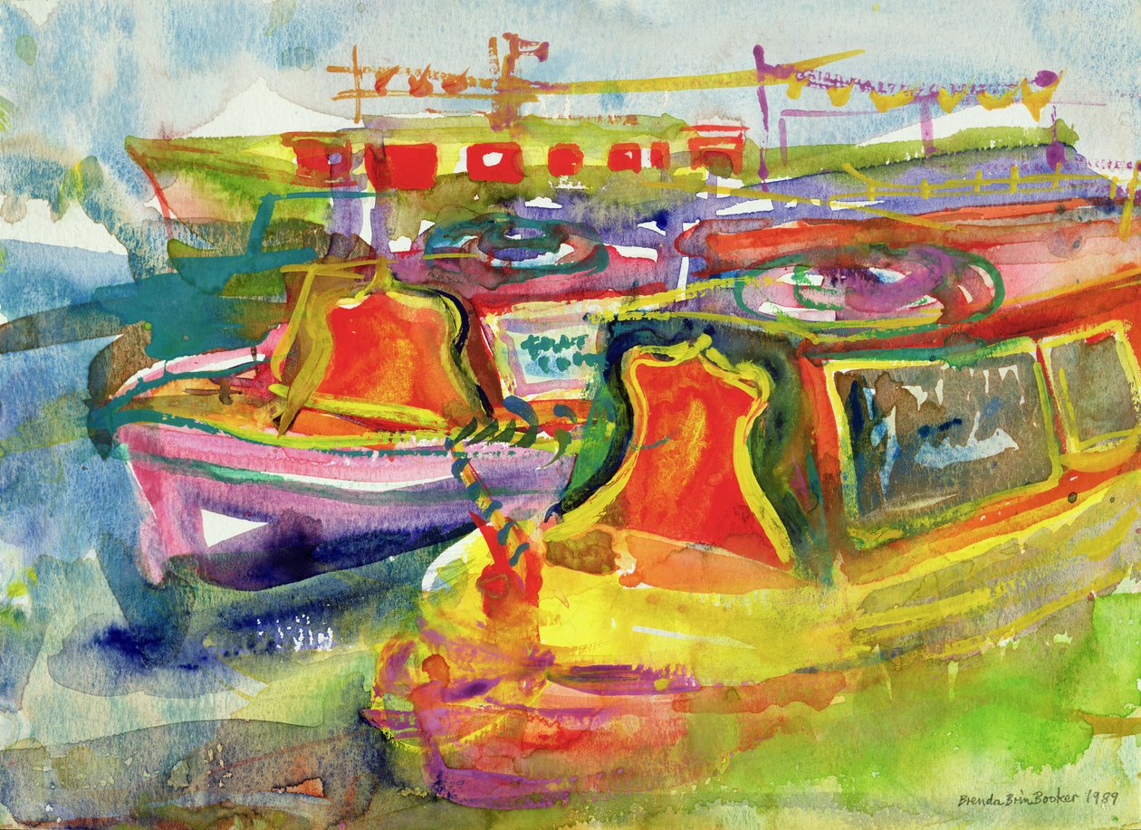 Canal Boats, 1989 (wc papíron) alkotó: Brenda Brin Booker