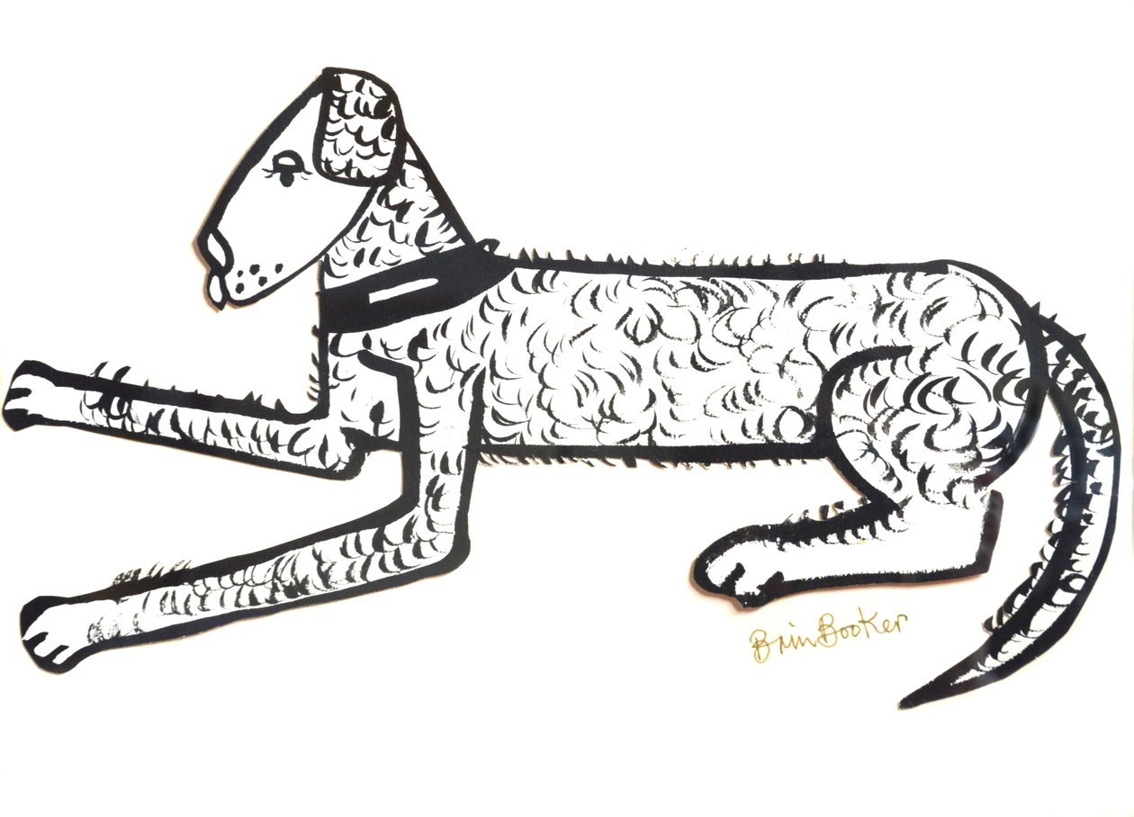 Hound Dog (ecset és tinta papíron) alkotó: Brenda Brin Booker