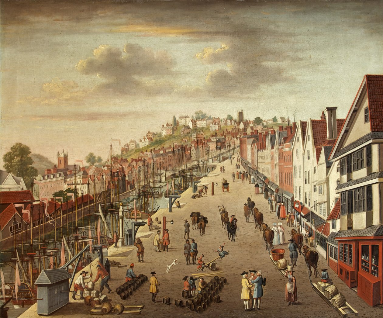 Broad Quay, Bristol, 1760 körül (olaj, vászon) alkotó: British School
