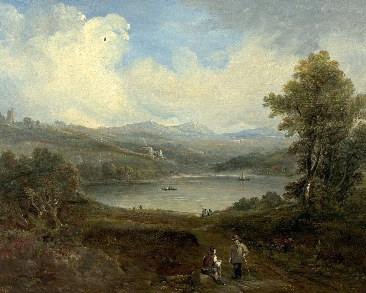 Grasmere, Westmorland, Cumbria (olaj, fa) alkotó: British School