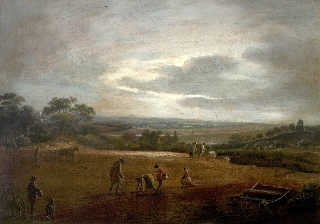 Szántó és hasogató bab (olaj, vászon) alkotó: British School