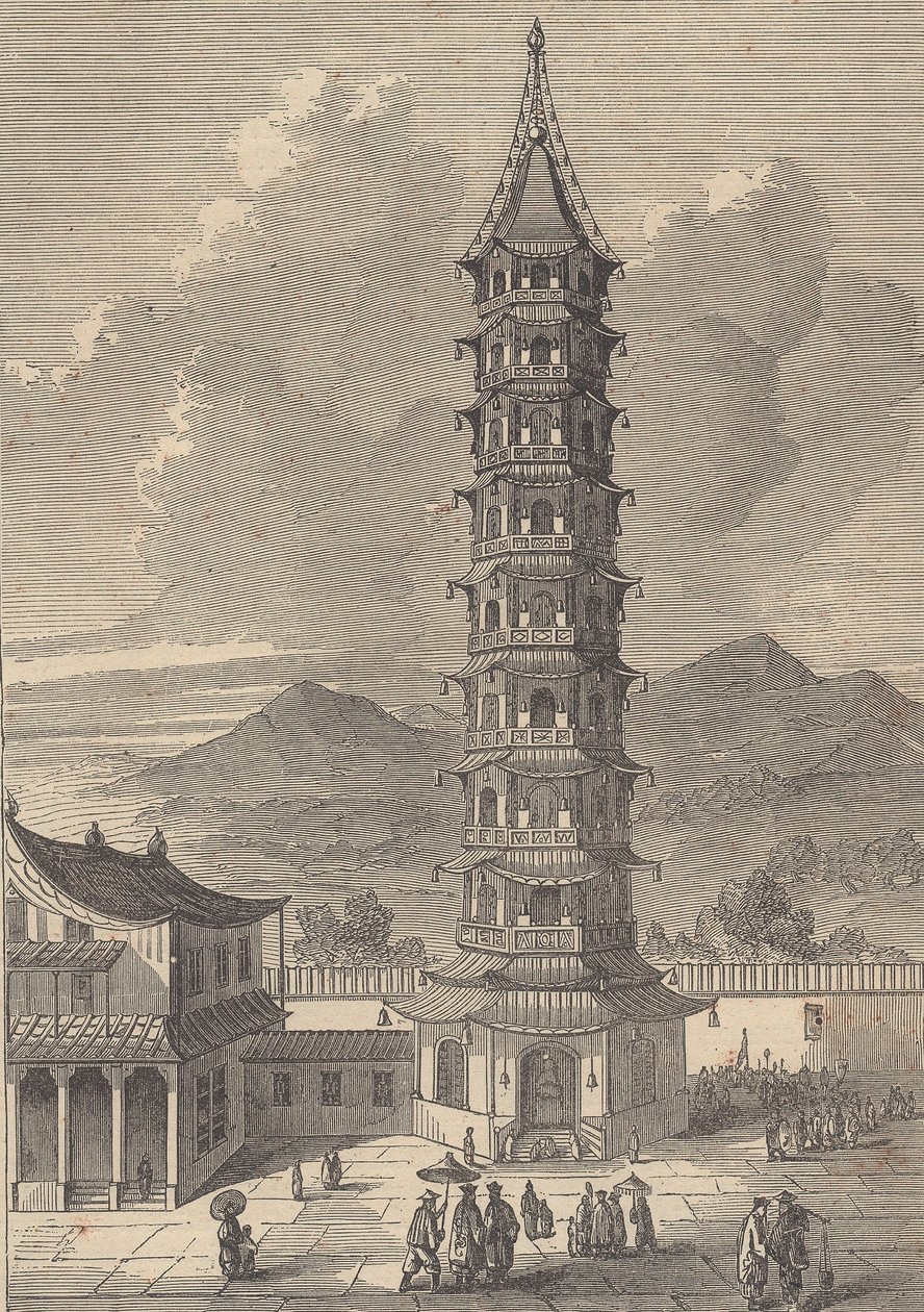 Nanjing porcelán torony (metszet) alkotó: British School