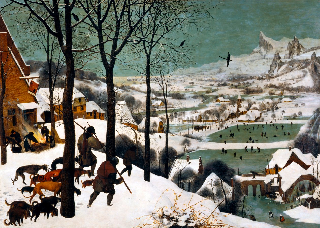 Vadászok a havas télben, 1565 alkotó: Bruegel