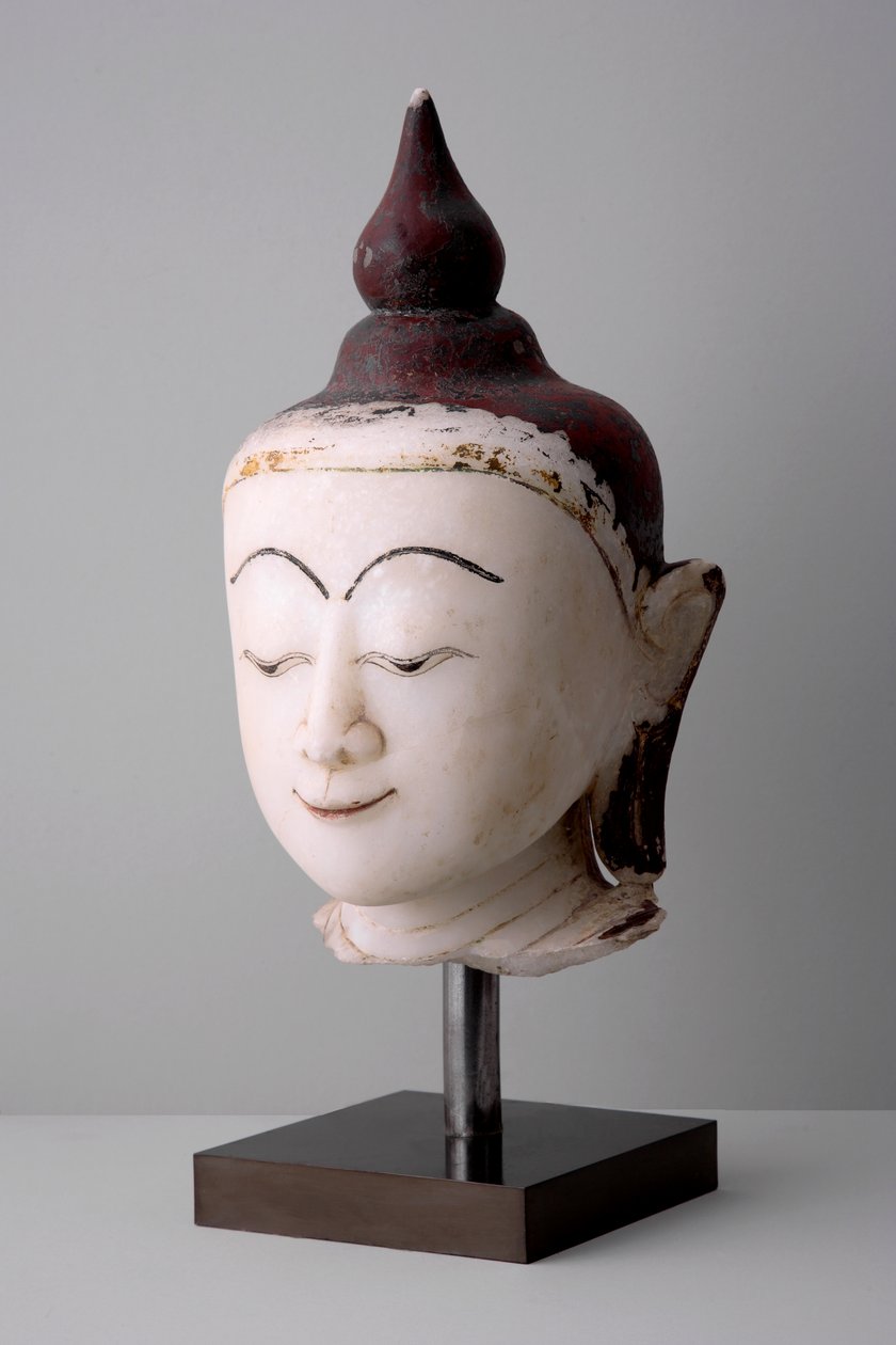 Buddha feje, mon stílusú (alabástrom) alkotó: Burmese School