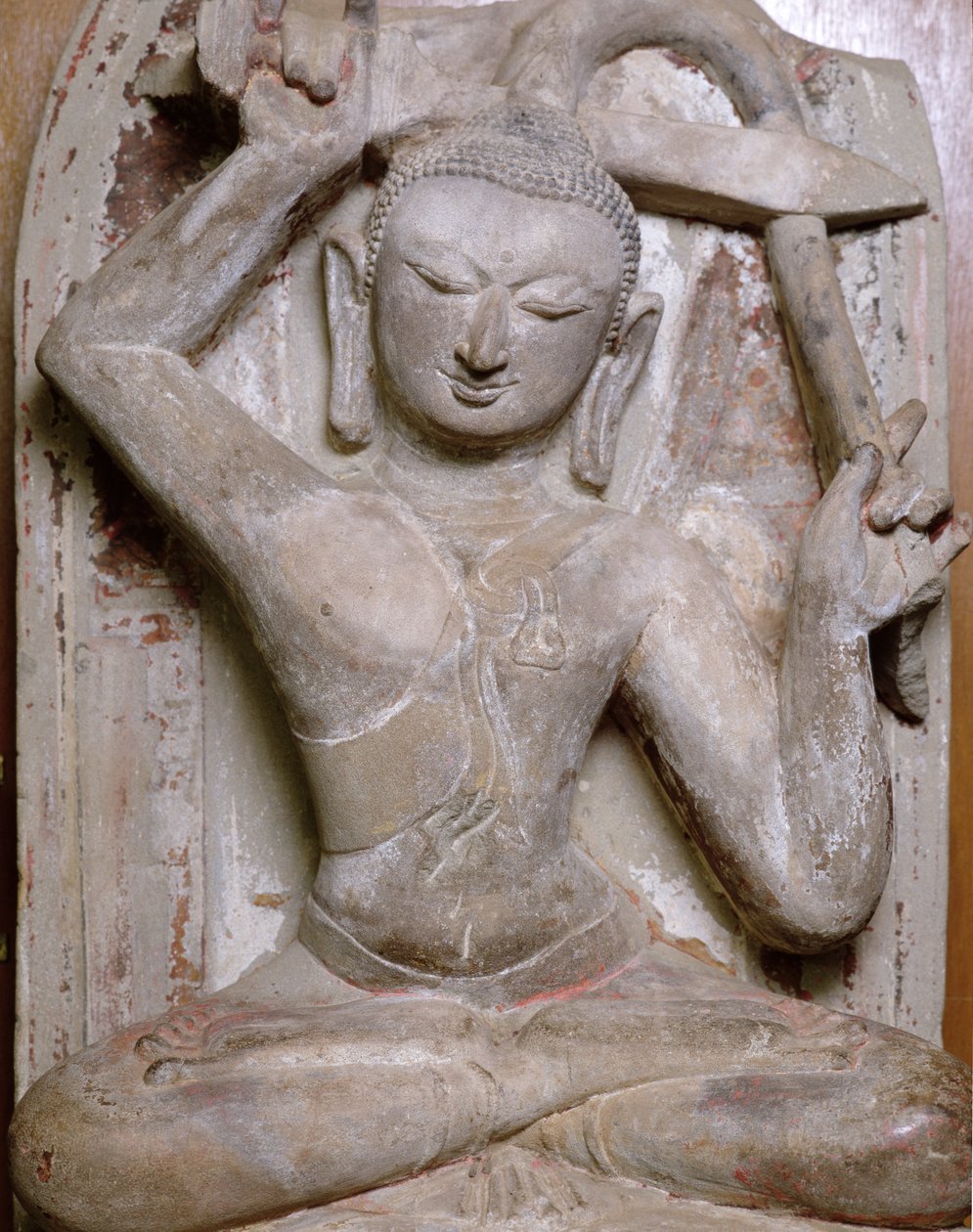 Ülő Buddha haját vágja alkotó: Burmese School