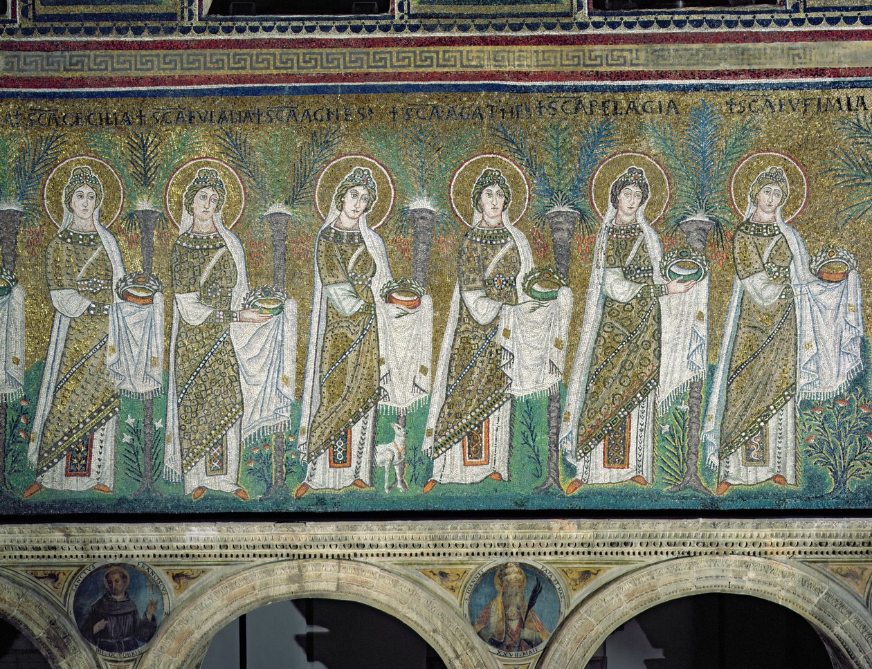 Szűz mártírok csoportja (mozaik) alkotó: Byzantine School