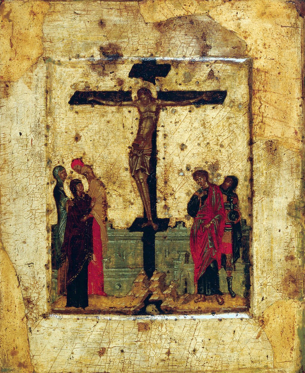 A keresztre feszítés, 14. század vége. alkotó: Byzantine icon.