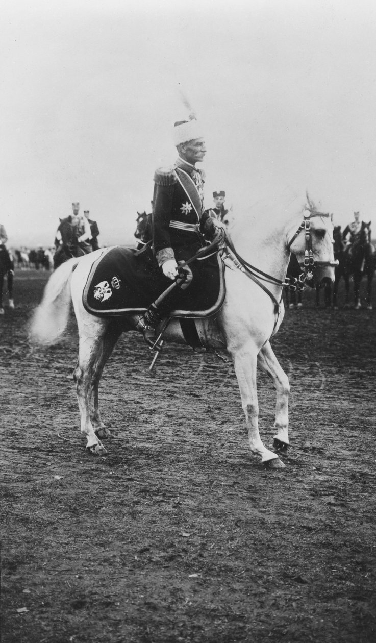 I. Péter szerb király portréja lovon alkotó: C. Chusseau Flaviens