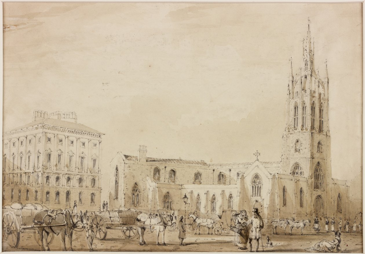 Szent Miklós katedrális (barna tinta és ceruza, papír) alkotó: C. W. Clennell