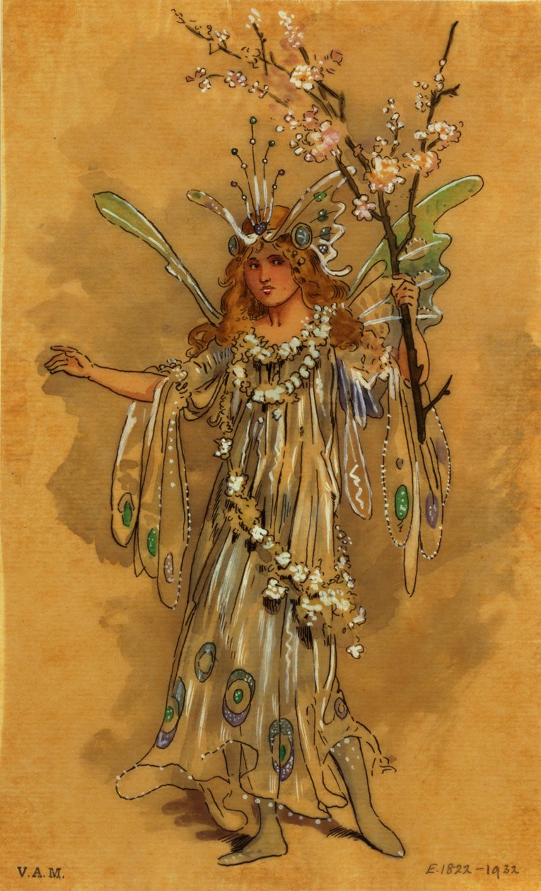 A tündér, a Szentivánéji álom jelmezterve, R. Courtneidge producere a manchesteri Princes Theatre-ben alkotó: C. Wilhelm