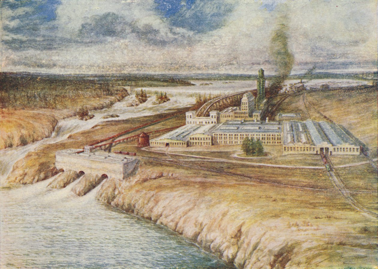„Paper Mills, Newfoundland”, 1924 alkotó: C.G Lowther