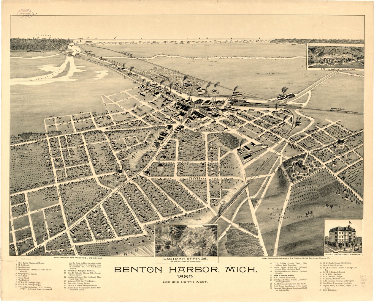 Benton Harbor, Mich. 1889. alkotó: C.J. Pauli and Co.